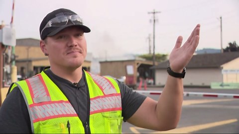 Fire destroys Longview railway warehouse on Nippon Dynawave lot