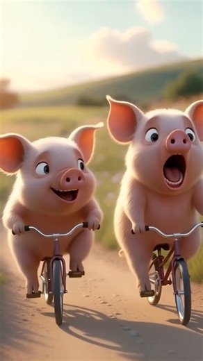 “Two Chubby Pigs, One Silly Giggle Ride 🐷🚲😂” #fart #funny #viralvideo #akshaykhanna #cartoon