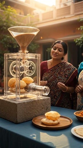 गेहूँ डालो और सीधे ताज़ी रोटी पाओ! 🌾🔥 कमाल की जादुई मशीन #वायरल #Shorts