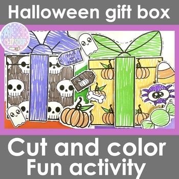 Build A Halloween Gift Box Fall Craftivity No Prep Cut & Paste Autumn Project