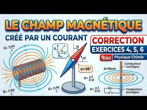 ⚡ Champ magnétique créé par un courant électrique | Correction Exercices 4, 5 et 6 🔥 1BAC