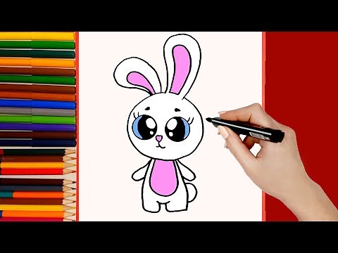 COMO DIBUJAR UN CONEJO PASO A PASO. IMAGENES PARA DIBUJAR DIBUJOS. FACILES DE ANIMALES KAWAII