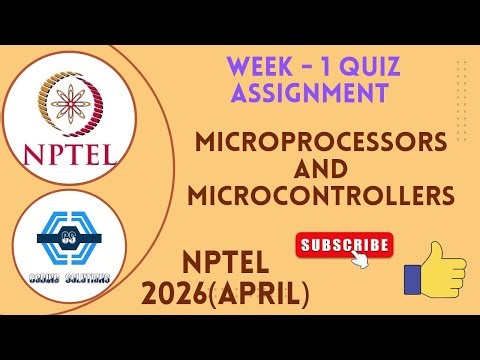 Microprocessors And Microcontrollers Week 1 Quiz Answer Solution | NPTEL 2026(April)