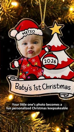 Turn a favorite family photo into a personalized Christmas ornament filled with love and memories🎄❤️