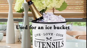Kitchen Utensil Holder for Countertop, Vintage Farmhouse Metal Utensil Crock, Large Cooking Utensil Storage Caddy Organizer for Kitchen Decor