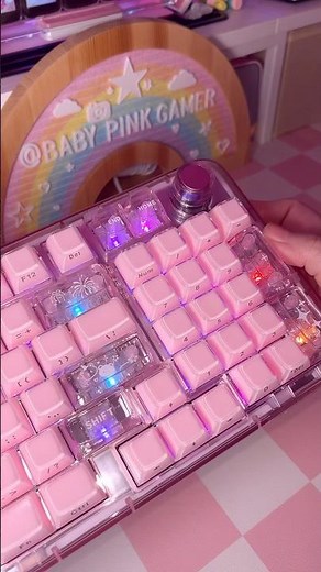 ✨ giving my keyboard ⌨️ a refresh with these cute pink 💗 jelly oem profile yunzii keycaps 💕