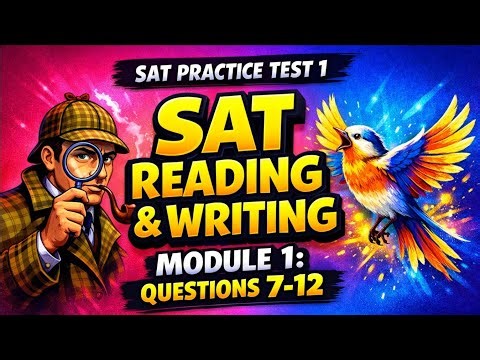 Digital SAT 2026 Practice Test 1 |Reading & Writing Module 1 Questions 7–12 Explained (Step-by-Step)