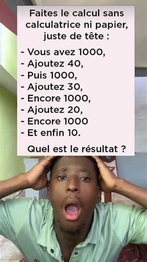 Faite le calcul sans calculatrice ni papier juste te tête😂😂