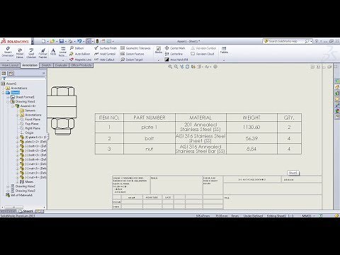 How To Generate Bill Of Materials (BOM) in solidworks.....Solidworks Tutorial.