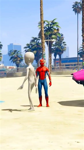 GTA V : SCORPIO-N VS ALIEN CAR IN GTA 5 ! #gta5 #viral #gta #ironman #spiderman #technogamerz