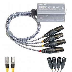 Well Organized 4 Channels 3-Pin XLR Snake Cable Extender Box for Stage Lighting Audio Recording Studio XLR/AES/DMX Channel Over Ethercon Cable with Numbered XLR Cords (WDProRJ45-XLR-4 (F&M))