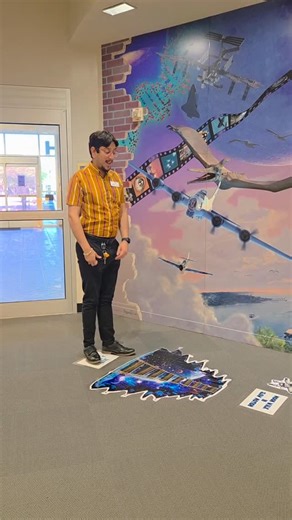 HCPL CLCFreemanLibrary on Instagram: "Let the kiddos try out our new space walk aptly titled "2025: A Space Library"! Just be sure not to get caught in the Infinity Loop like Esteban did! #harriscountypl #freemanlibrary #spacewalk #infinityloop"