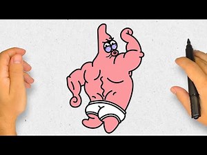 CÓMO DIBUJAR A PATRICIO FUERTE | Bob Esponja | Paso a Paso Simple y Fácil