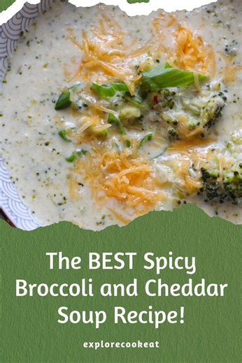 Forget boring soup! 🔥🧀 This truly is The BEST Spicy Broccoli and Cheddar Soup Recipe! It's everything you love about the classic, but with a serious kick from Thai chilis and cayenne pepper. Rich, lusciously creamy, and loaded with sharp cheddar, this warming soup is guaranteed to hit the spot on a cold day. Ready in just 35 minutes! Get the recipe at: https://explorecookeat.com/the-best-spicy-broccoli-and-cheddar-soup Cheers! Grace #broccolicheddarsoup #broccolicheesesoup #souprecipe | Explor