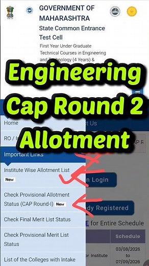 Engineering Allotment Round 2 🚨 Engineering cap round 2 # #viral #shorts