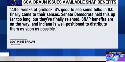 Indiana residents to receive partial SNAP benefits, governor’s office says