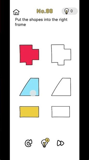 brain out level 87&88,help zoe to drink the juice from bottom & put the shape into the right frame