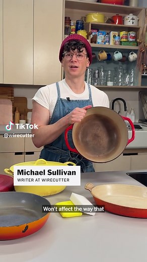 You can save that scorched Dutch oven in the back of your cabinet. Here's how: - Wash with soap and water. - Add water into the clean pot and bring to a boil. Note that you may need to boil for 30 to 45 min to loosen up the crusted bits at the bottom. - If you still see residue after scraping with a wooden spoon, you can bleach the pot. Use three parts room-temperature water to one part bleach. - Pour out the bleach solution (while the tap is running) and wash the pot with soap and water. - To p