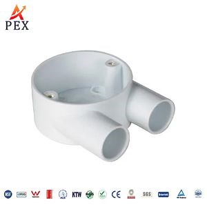 [Hot Item] RoHS-Certified 25mm 2-Way PVC Junction Box for Electrical Conduit Systems with IP54 Waterproof Rating