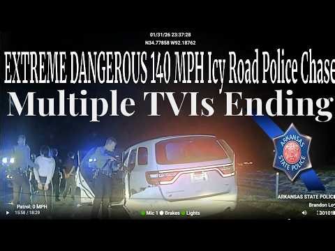 EXTREME & DANGEROUS female 140+ MPH Police Chase on Icy Roads | Multiple TVIs Stop Female Driver