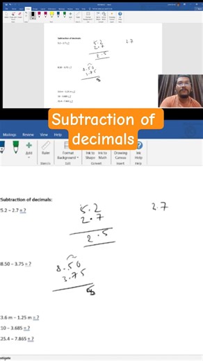 Decimal Subtraction Easy
