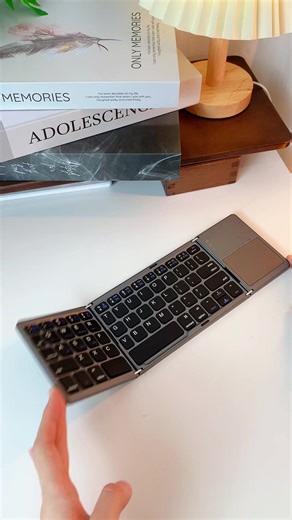 Mini portable wireless Bluetooth keyboard! This little keyboard comes in handy and is easy to use 👍💯 #bluetoothkeyboard #minikeyboard #wirelesskeyboard #keyboard #foldingkeyboard