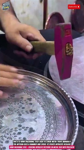 Hand Engraving Tool – Creating Intricate Patterns on Metal Tray with Precision