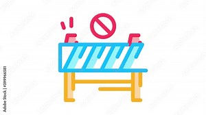 road barrier Icon Animation. color road barrier animated icon on white background
