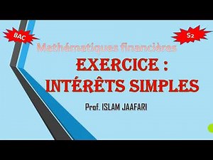 Exercice Corrigé Les intérêts simples _ Mathématiques financières
