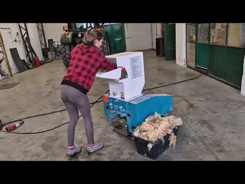 Wool shearing, before pelleting on a special TLP shredder
