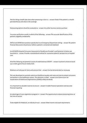 HFMA CRCR Exam Questions And Answers, 2026 Edition