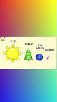 Compare objects by the size. Large, smaller, even smaller, smallest.