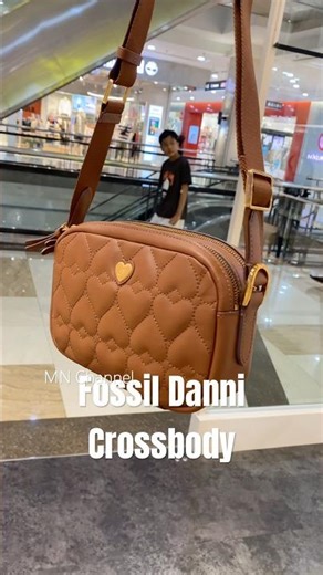 Fossil Danni Crossbody Love Brown Leather Women's Sling Bag