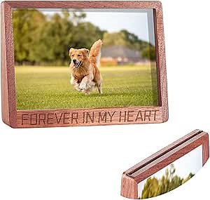 Dog Memorial Picture Frame, Cat Remembrance Picture Frame, Solid Wood Pet Frames Memorial for Dogs and Cats