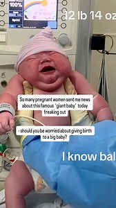 What to know about big babies👇 If you’re pregnant, it can be scary thinking about giving birth to a ‘big baby’. Famous big baby, Cassian, born weighing 5.8 kilograms (12.7 lbs) has broken the internet this week, after this mum, Shelby, shared news of his birth online. huge congrats Shelby! So how likely is having a big baby and what do you need to know if you’re pregnant? - A big baby usually = over 4kg - 4.5kg at birth (8-9.92 lbs) My first daughter was born 8.5 lbs so technically classified a