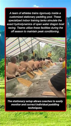 Intense Indoor Rowing Tank Simulates Dragon Boat Race Training