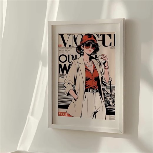 Studio Ghibli Inspired Vintage Anime Poster | Retro Japanese Fashion Illustration | Digital Download | Aesthetic Wall Art Print - Etsy