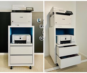 Rolling Printer Cart for TWO Printers   Storage