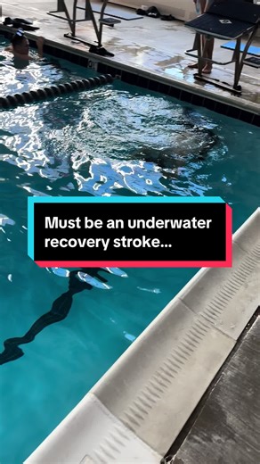 Underwater recovery stroke. This is a rule. And any hand coming out of the water is a red flag for any instructor. Keep your hand in the water on recovery after your pull. Overall, not bad.