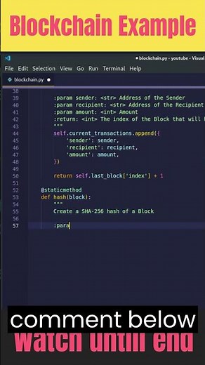 Creating a Simple Blockchain in Python| Python shorts #shorts #trending #subscribe
