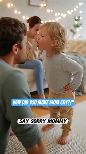 3-Year-Old Son Scolds Dad for Making Mom Cry😳| Emotional Family Moment#shorts #youtubeshorts #family