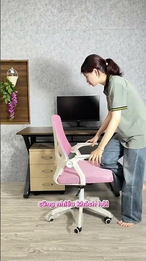 GHẾ VĂN PHÒNG MÀU HỒNG NHỎ XINH, THOẢI MÁI, LÀM ĐẸP GÓC LÀM VIỆC