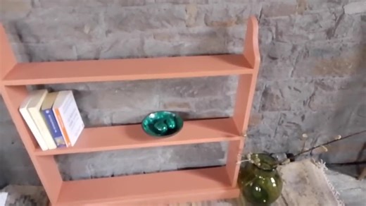 Solid Wood Bookcase: Hand-painted Red Earth , Rustic Pine Shelf, Ready Assembled - Etsy UK