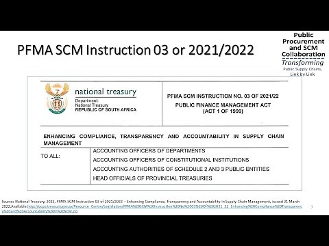 Contentious PFMA Instruction 03 - Compliance and Transparency in SCM