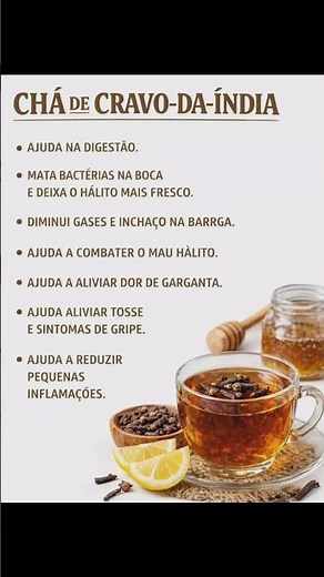 CHÁ DE CRAVO-DA-ÍNDIA! #chá #chadecravo #receitas