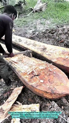 Traditional Adze Tool for Manual Wood Splitting Process