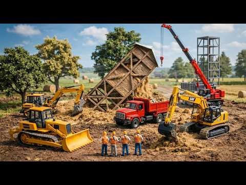 Miniature Construction – Strong Winds Break the Hay Storage Tower & Building a New Farm Hay Tower