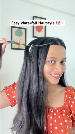Waterfall Hairstyle Tutorial ✨ Easy hairstyle for open hair tutorial #hairstyle #hair #waterfall