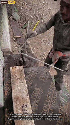 Manual Rebar Bending Tool in Action | Smart Construction Technique