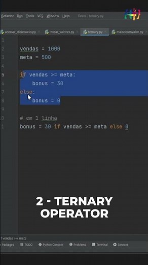 3 códigos de 1 linha em Python que você tem que saber | #shorts